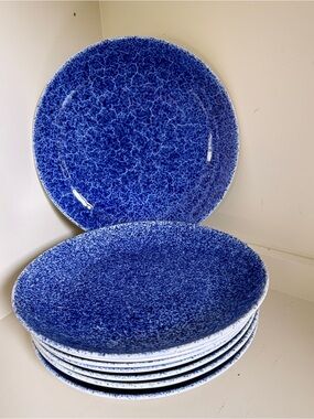 Coventry Speckled Cobalt Blue Stoneware Dinner Plate Set